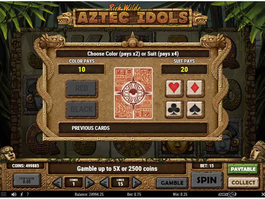 Риск гейм на удвоение, автомат Aztec Idols