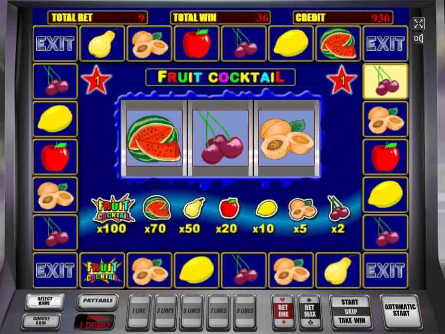 Бонусный раунд игрового аппарата Фрут Коктейль