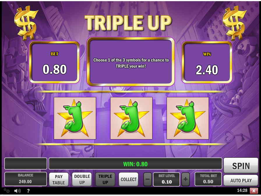 В слоте Пигги Банк предусмотрено утроение выигрыша